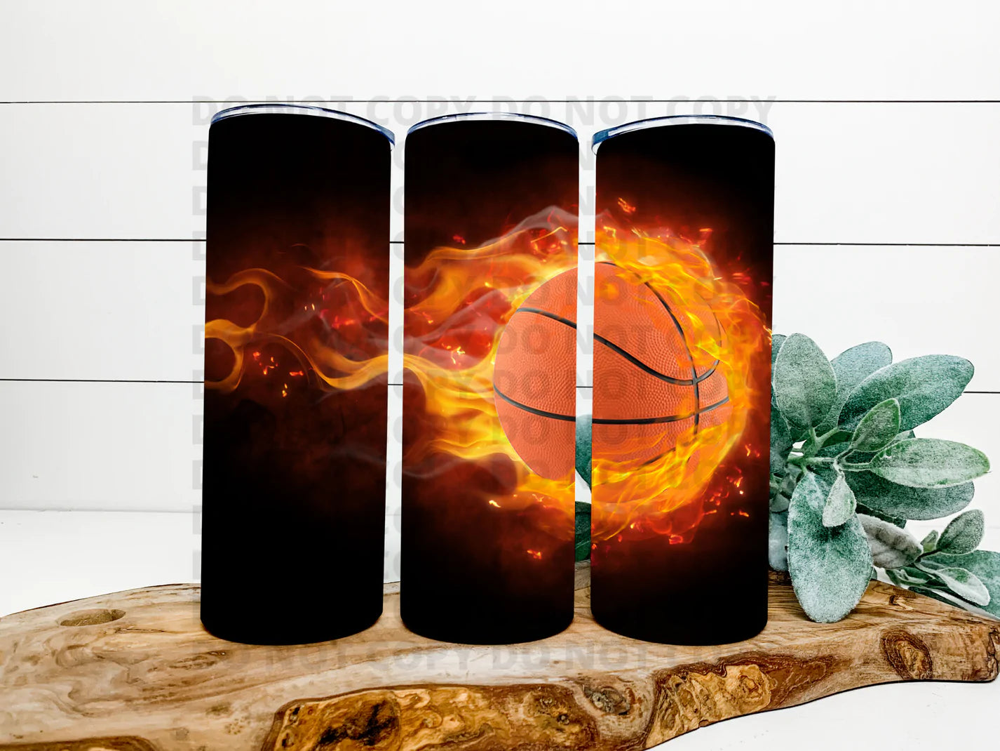 Fire Basketball Tumbler